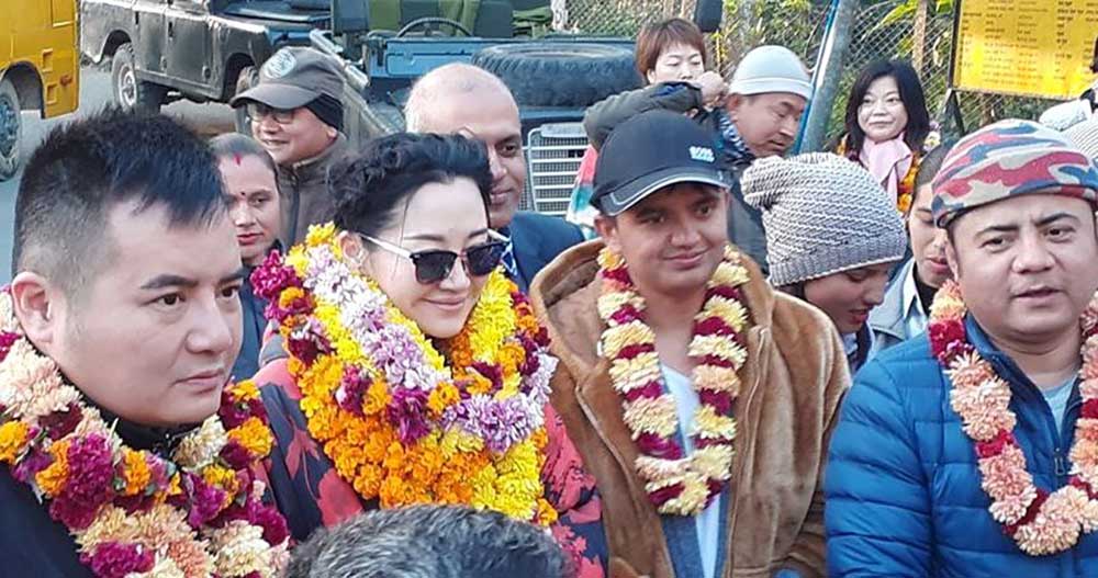 चिनियाँ हलिउड अभिनेत्री सु-छिङलाई बर्दियामा भव्य स्वागत