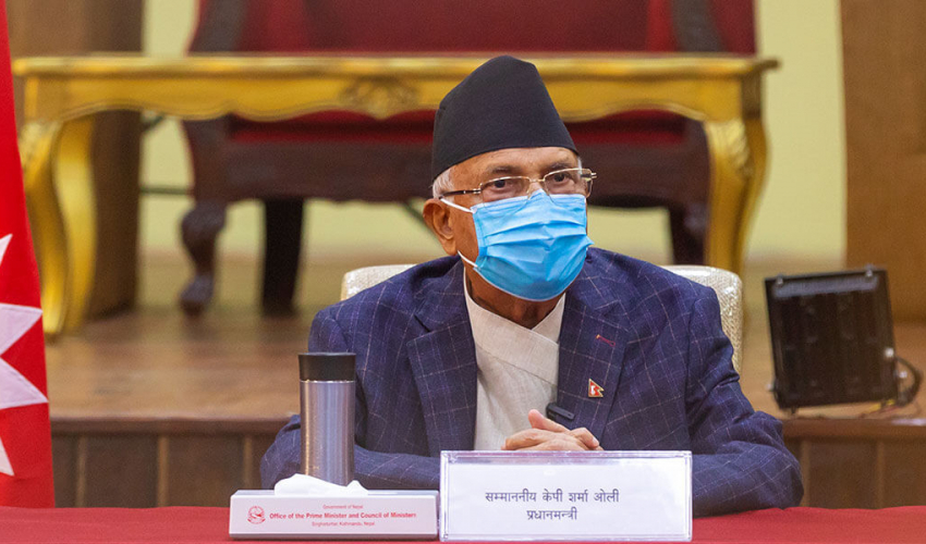 भोलि बिहान ८ बजे राष्ट्रियगान गाउन र ताली बजाउन  प्रधानमन्त्रीको अपिल