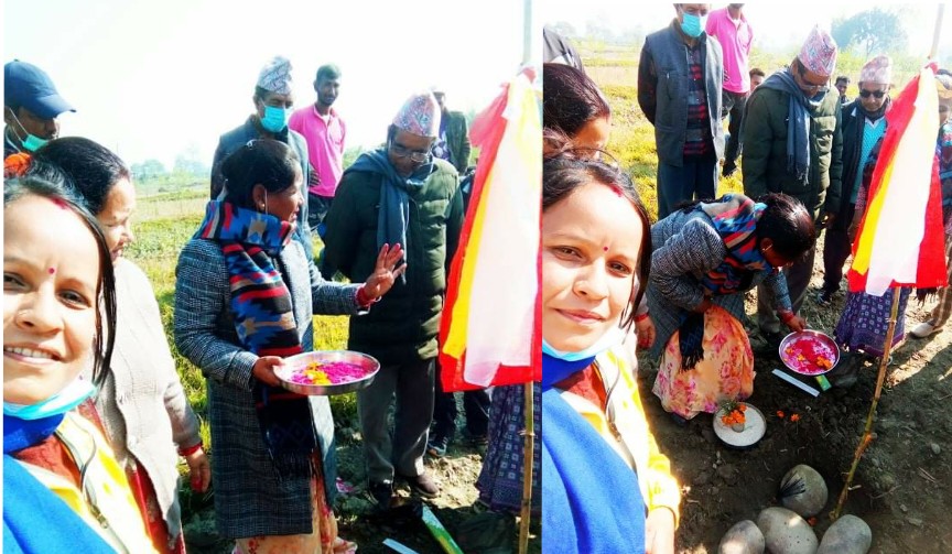 गेरुवाको शान्तिबजारमा जेष्ठ नागरिक भवनको शिलन्यास