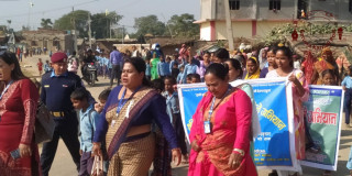 लैङ्गिक हिंसा विरुद्धको १६ दिने अभियान अन्तर्गत गुलरिया नगरपालिका वडा नं. ८मा निकालियाे ऱ्याली